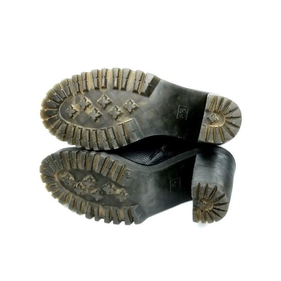 Dr. Martens Magdalena Black Leather Chunky Heel Zip Up Chelsea Boots Women 10 - Picture 6 of 8